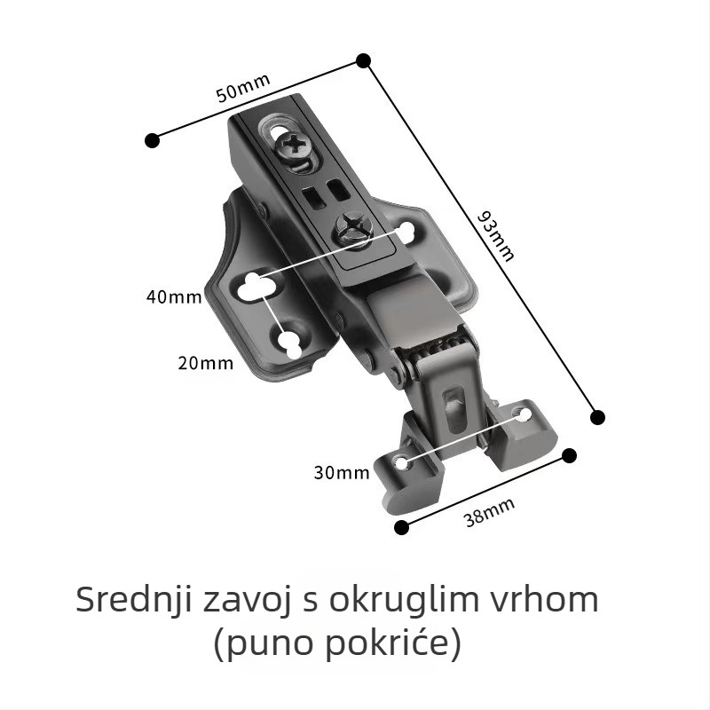 Šarniri za staklena vrata Lingzhi, 201 nehrđajući čelik, 1 mm, elektroplatirano