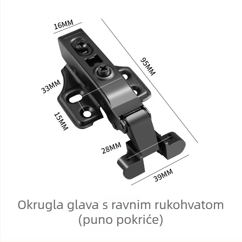 Šarniri za staklena vrata Lingzhi, 201 nehrđajući čelik, 1 mm, elektroplatirano