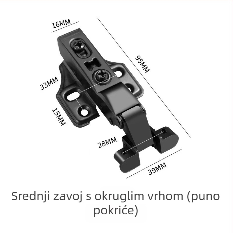 Šarniri za staklena vrata Lingzhi, 201 nehrđajući čelik, 1 mm, elektroplatirano