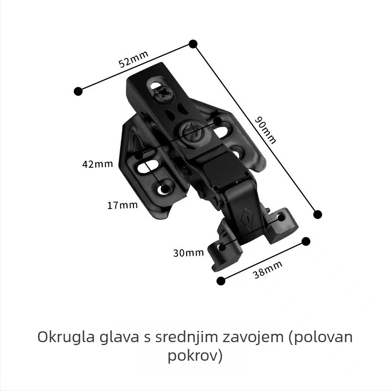 Šarniri za staklena vrata Lingzhi, 201 nehrđajući čelik, 1 mm, elektroplatirano