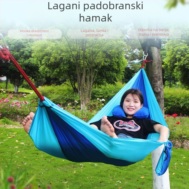 Hamak Kailude – najlon tkanina, nosivost 250 kg, težina 1,35 kg