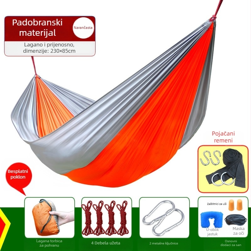 Hamak Kailude – najlon tkanina, nosivost 250 kg, težina 1,35 kg