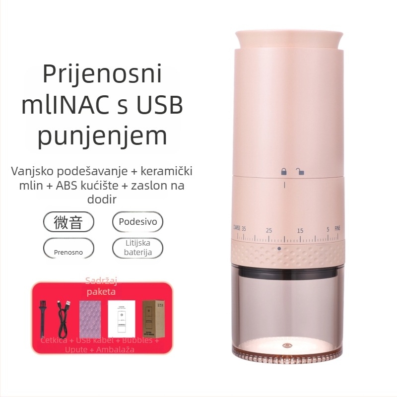 Električni mlin za kavu KFYMJ-985-1 | Nehrđajući čelik | Prilagođeni logotip | Za ured | Premium kvaliteta