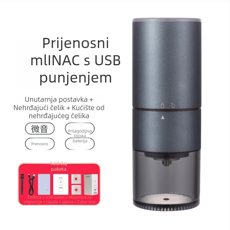 Električni mlin za kavu KFYMJ-985-1 | Nehrđajući čelik | Prilagođeni logotip | Za ured | Premium kvaliteta