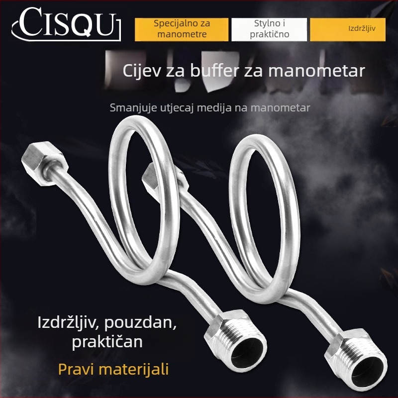 Dvostrano završna cijev buffer za manometar, od nehrđajućeg čelika/željeza, Cisqu marka, Klasa prvi