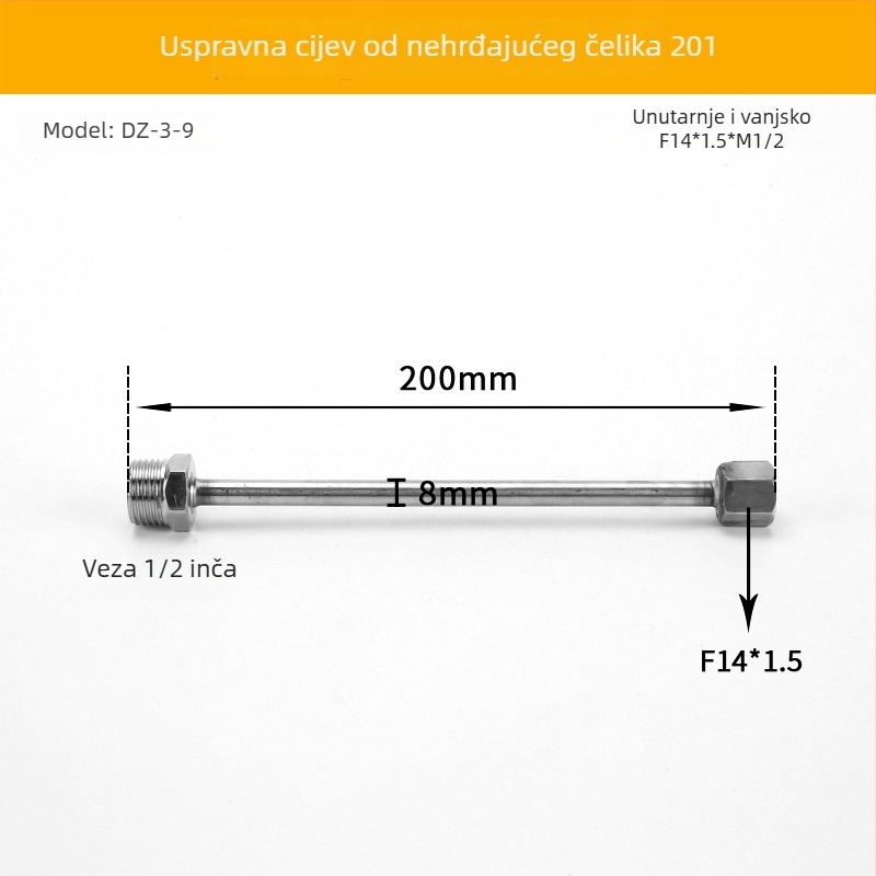 Dvostrano završna cijev buffer za manometar, od nehrđajućeg čelika/željeza, Cisqu marka, Klasa prvi