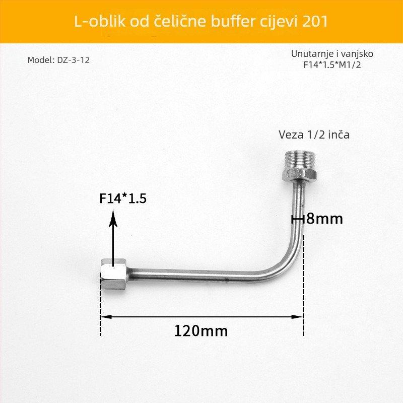 Dvostrano završna cijev buffer za manometar, od nehrđajućeg čelika/željeza, Cisqu marka, Klasa prvi