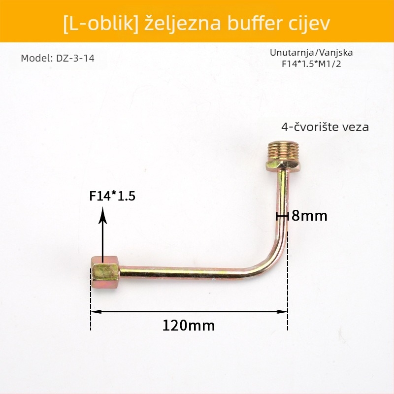 Dvostrano završna cijev buffer za manometar, od nehrđajućeg čelika/željeza, Cisqu marka, Klasa prvi