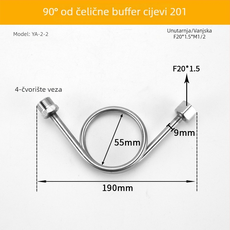 Dvostrano završna cijev buffer za manometar, od nehrđajućeg čelika/željeza, Cisqu marka, Klasa prvi