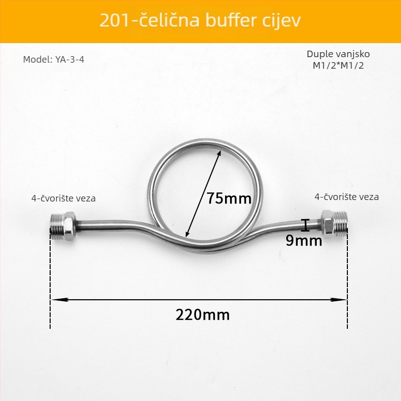 Dvostrano završna cijev buffer za manometar, od nehrđajućeg čelika/željeza, Cisqu marka, Klasa prvi