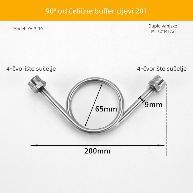 Dvostrano završna cijev buffer za manometar, od nehrđajućeg čelika/željeza, Cisqu marka, Klasa prvi