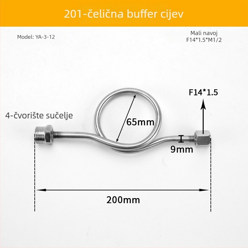 Dvostrano završna cijev buffer za manometar, od nehrđajućeg čelika/željeza, Cisqu marka, Klasa prvi