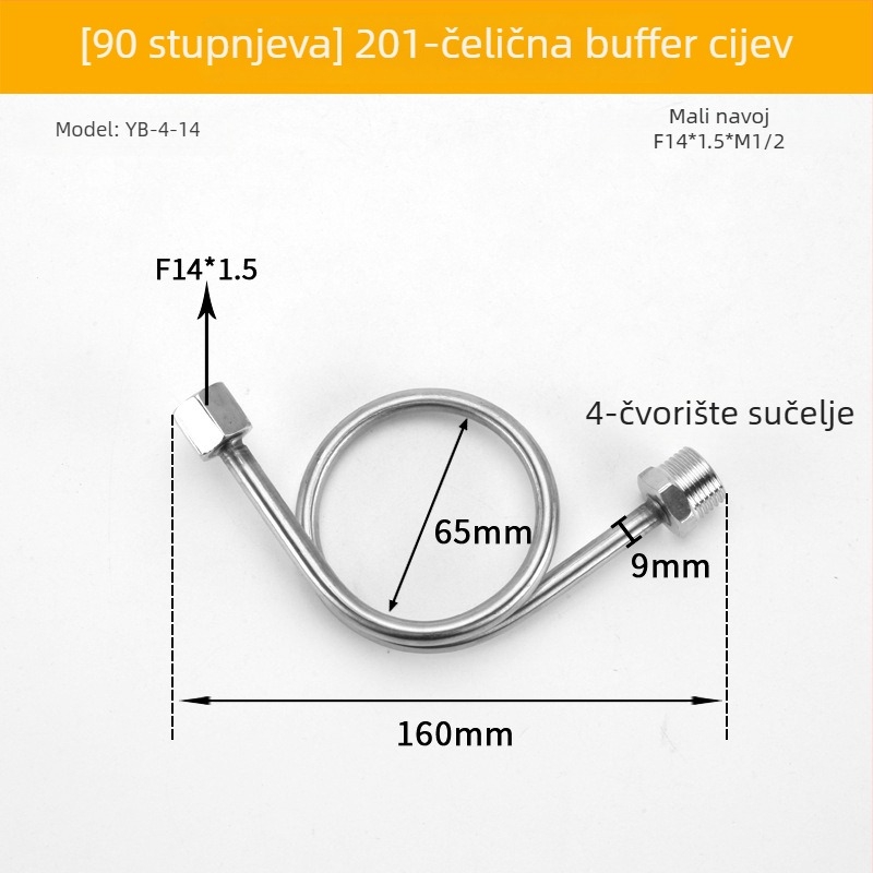 Dvostrano završna cijev buffer za manometar, od nehrđajućeg čelika/željeza, Cisqu marka, Klasa prvi