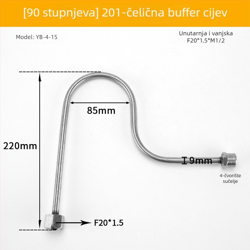 Dvostrano završna cijev buffer za manometar, od nehrđajućeg čelika/željeza, Cisqu marka, Klasa prvi