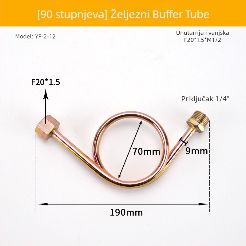 Dvostrano završna cijev buffer za manometar, od nehrđajućeg čelika/željeza, Cisqu marka, Klasa prvi