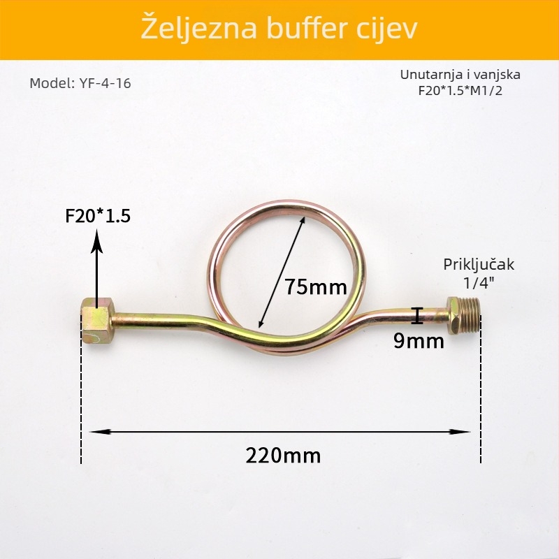 Dvostrano završna cijev buffer za manometar, od nehrđajućeg čelika/željeza, Cisqu marka, Klasa prvi