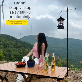 Stalak za kamping lampu, žarulja s vlaknom, napajanje za ponovno punjenje