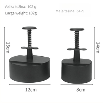 Hamburger preša od ABS plastike, okrugla kuhinjska preša s logom, prilagodljiva Ten Knives