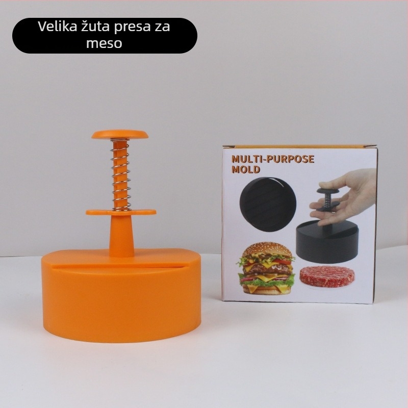 Hamburger preša od ABS plastike, okrugla kuhinjska preša s logom, prilagodljiva Ten Knives