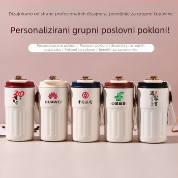 Termos šalica za kavu s unutarnjim 316 čelikom, vanjski 304 čelik, inteligentni prikaz temperature, prijenosna za automobil, mogućnost personalizacije logotipa