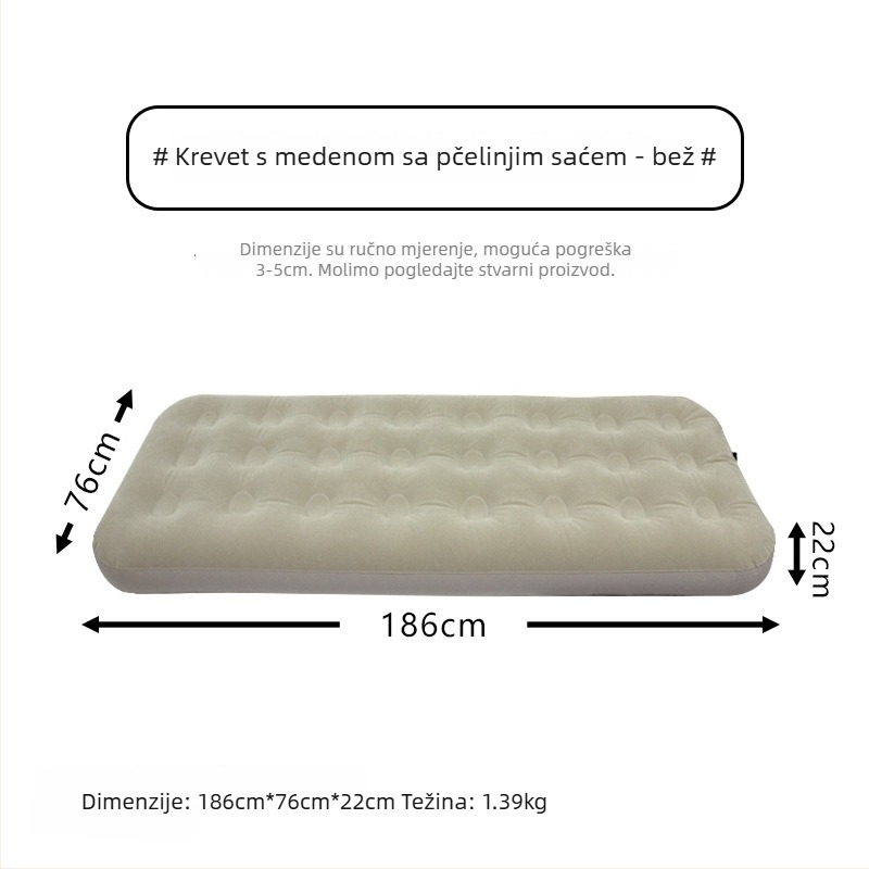 Napuhano ležište za spavanje; flokirana površina; nosivost: 200