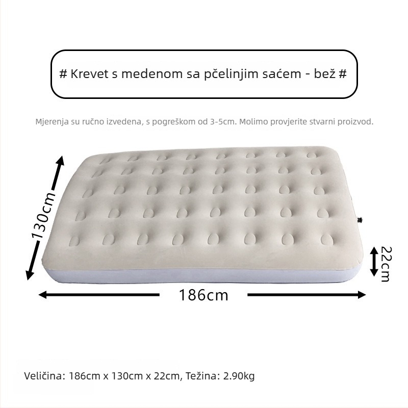 Napuhano ležište za spavanje; flokirana površina; nosivost: 200