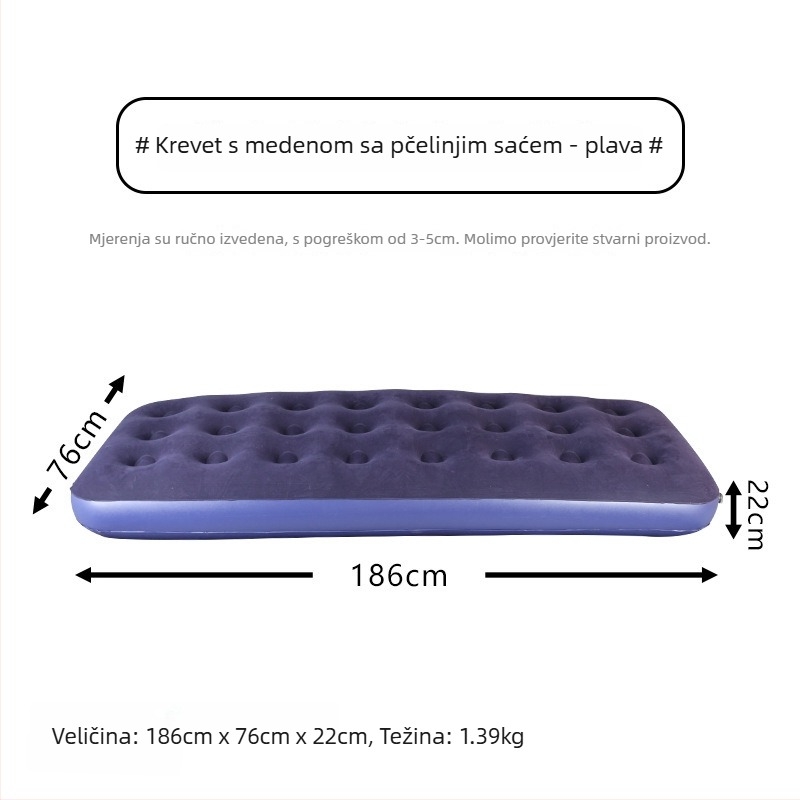 Napuhano ležište za spavanje; flokirana površina; nosivost: 200