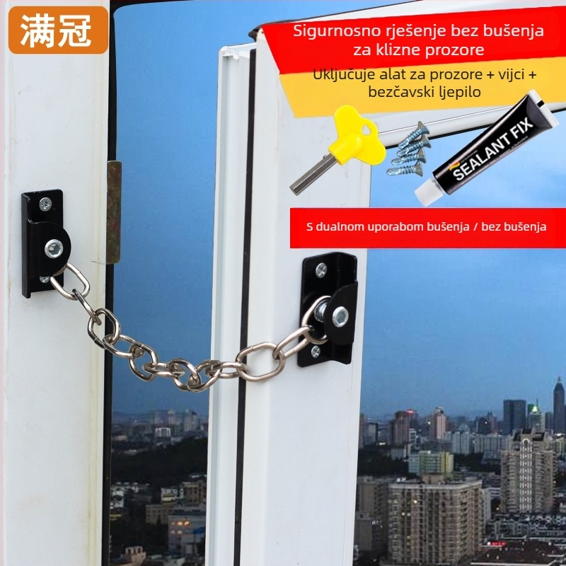 Brava za prozor, model Aqs02, protivkrađa, klizni prozor, zaštita djece