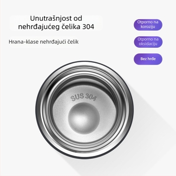Termos šalice s inteligentnim prikazom temperature, odvajanje čaja i vode, unutarnja 304 nehrđajućeg čelika, ravni oblik, izolacija 6–12 sati