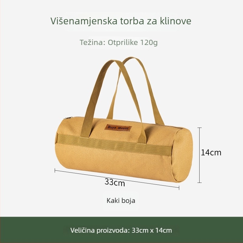 Torba za pohranu kamping kolova s čeličnim klinovima i čekićem – organizator za šator i pribor (Bu ye)