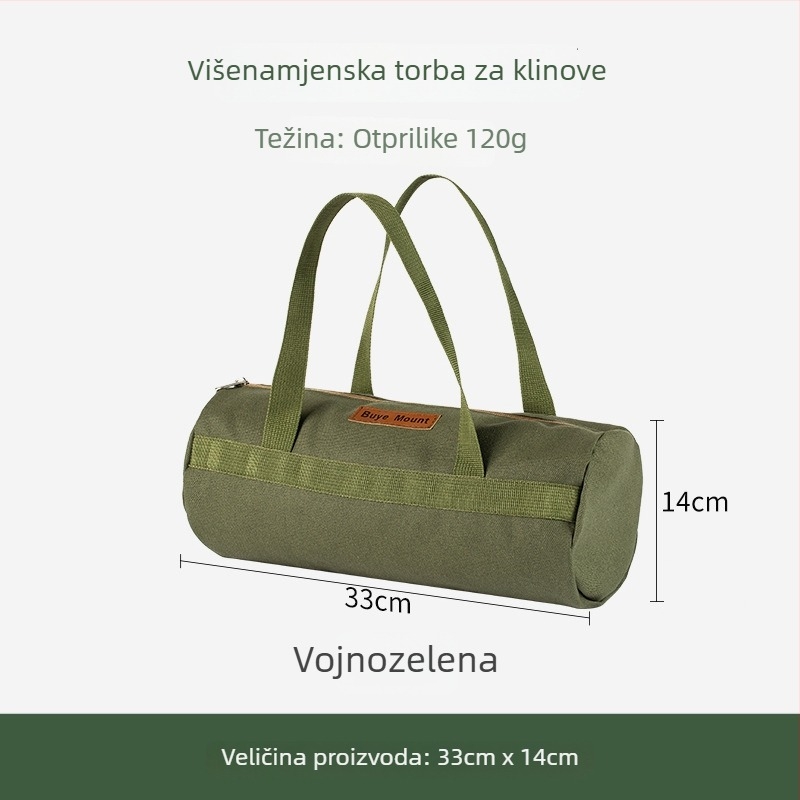 Torba za pohranu kamping kolova s čeličnim klinovima i čekićem – organizator za šator i pribor (Bu ye)