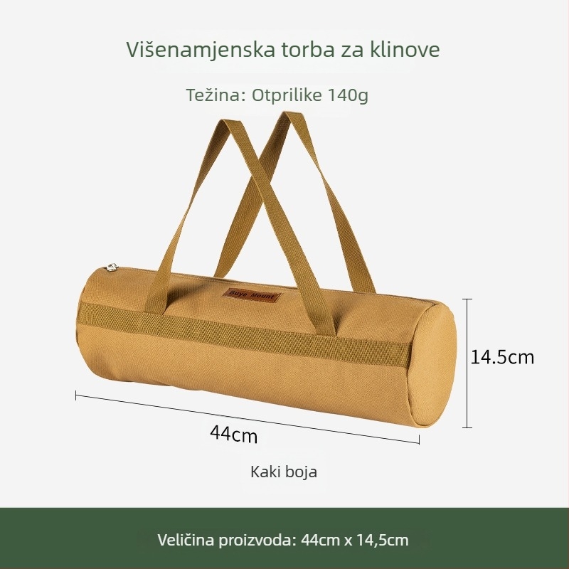 Torba za pohranu kamping kolova s čeličnim klinovima i čekićem – organizator za šator i pribor (Bu ye)