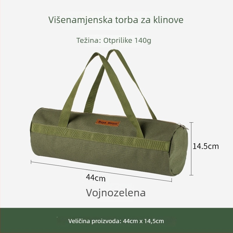 Torba za pohranu kamping kolova s čeličnim klinovima i čekićem – organizator za šator i pribor (Bu ye)