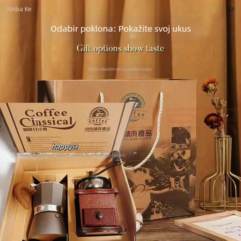 Ručni mljevač kave s logom, mogućnost prilagodbe, retro stil, lansiranje ljeto 2021