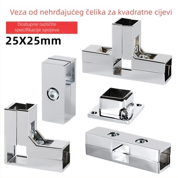 Konektor aluminijskog legura za kvadratnu cijev, za DIY police i sušilice za odjeću, višestruko spajanje
