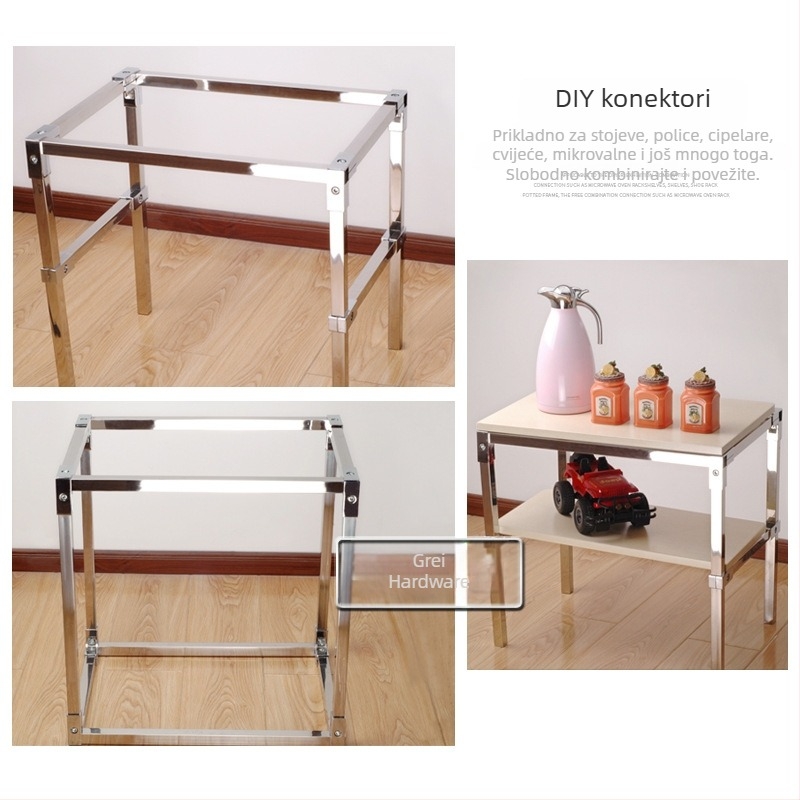 Konektor aluminijskog legura za kvadratnu cijev, za DIY police i sušilice za odjeću, višestruko spajanje
