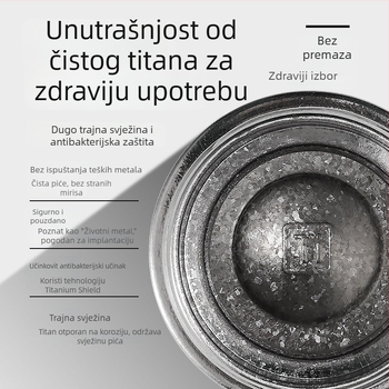 Titanijska izolirana šalica s prilagođenim logom, kompaktna džepna veličina, dvostruki zid