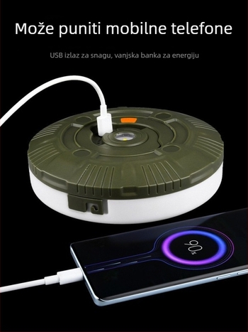 LED kamping svjetlo s 20 m nizom, napajanje baterijom, 3,7 V, 5 W, gumbeni prekidač