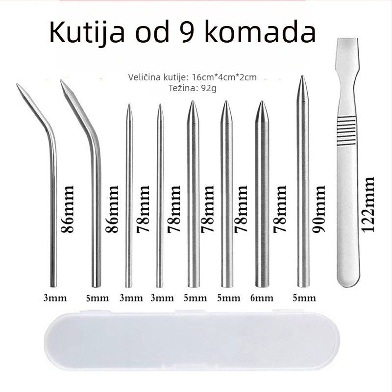 Set igala za pletenje narukvice od Paracorda — čelične igle za DIY vanjsku pletenje