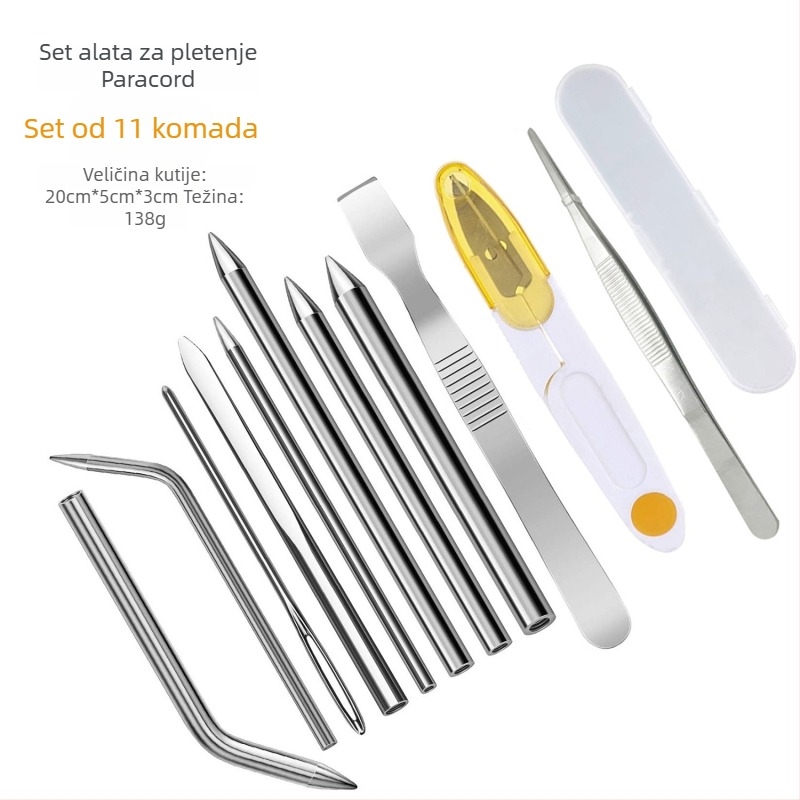 Set igala za pletenje narukvice od Paracorda — čelične igle za DIY vanjsku pletenje