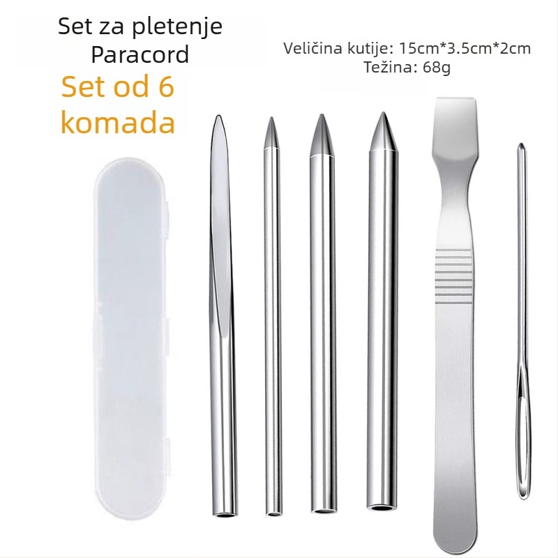 Set igala za pletenje narukvice od Paracorda — čelične igle za DIY vanjsku pletenje