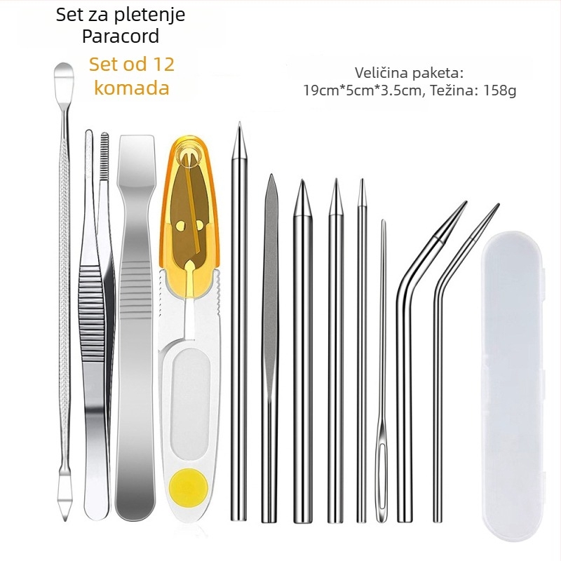 Set igala za pletenje narukvice od Paracorda — čelične igle za DIY vanjsku pletenje