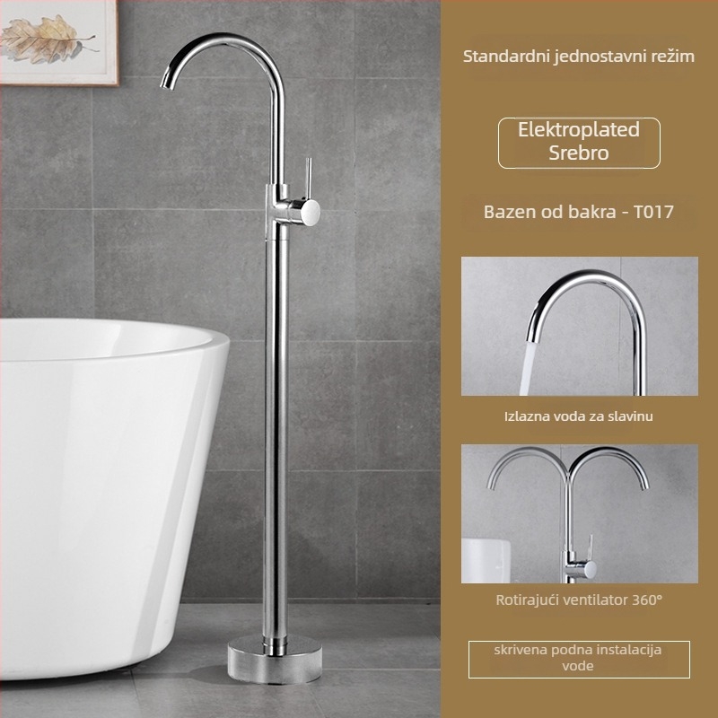 Kada slavina, potpuno bakrena, topla i hladna, keramički disk ventil, (1–99°C)