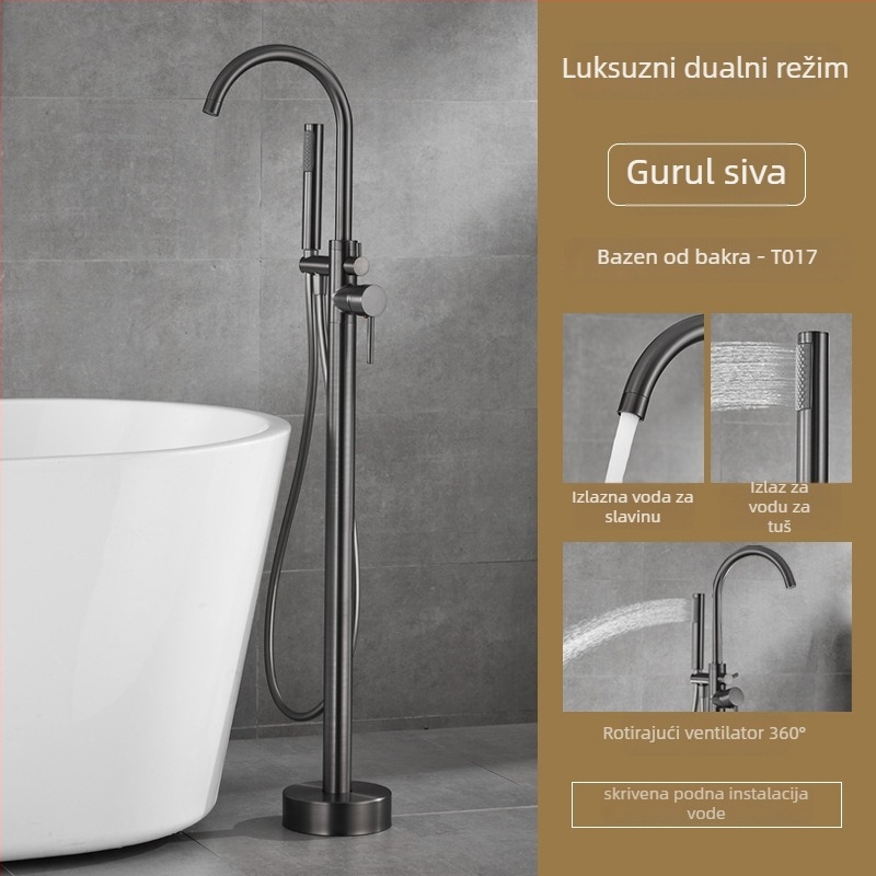 Kada slavina, potpuno bakrena, topla i hladna, keramički disk ventil, (1–99°C)