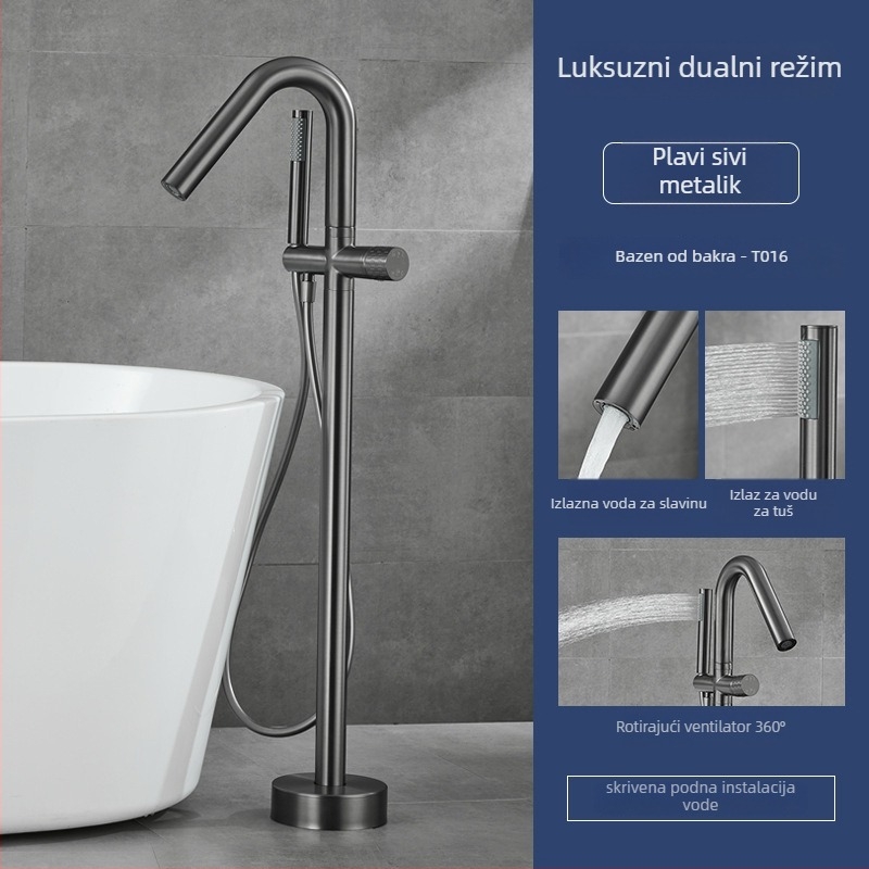 Kada slavina, potpuno bakrena, topla i hladna, keramički disk ventil, (1–99°C)