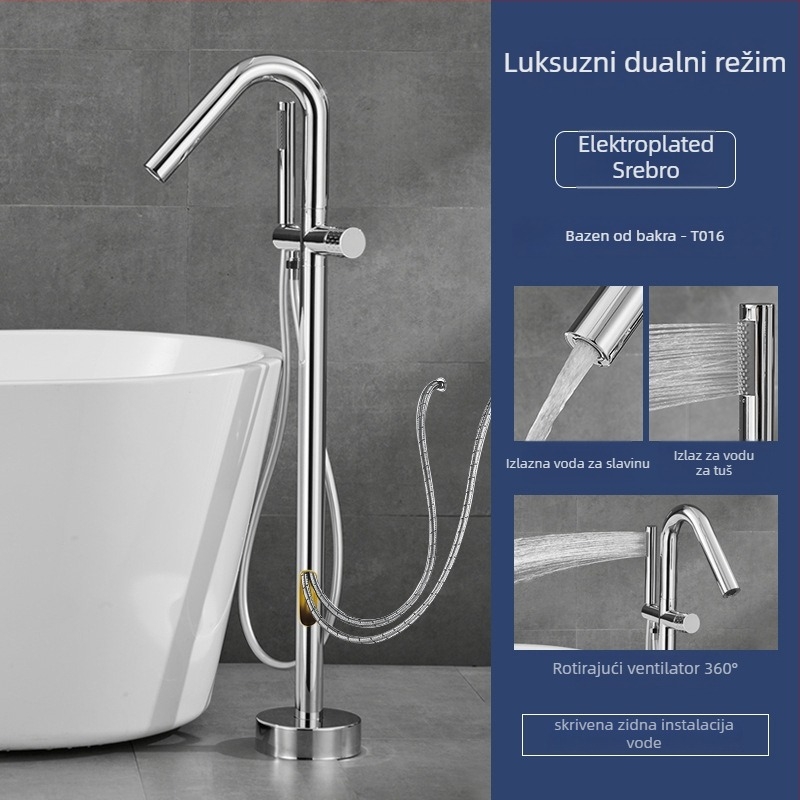 Kada slavina, potpuno bakrena, topla i hladna, keramički disk ventil, (1–99°C)