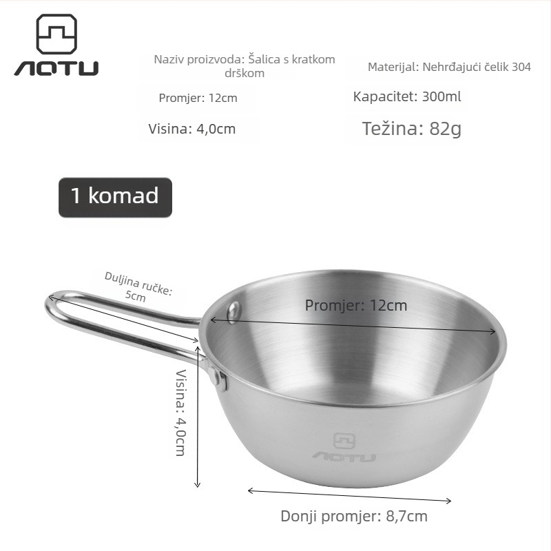 Set posuđa od 304 nehrđajućeg čelika za kampiranje, sklopive zdjele i štapići za jelo, prijenosno, 504 g, za 2–3 osobe, model AT6446, brenda Bump