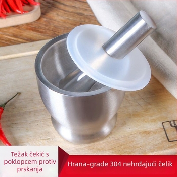 Preša za češnjak od 304 nehrđajućeg čelika, čvrsti pestle, ručna, tradicionalni kuhinjski mljevenje