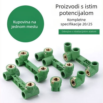 PPR dvostruki zavoj s unutarnjim navojem, T spoj U oblika, spoj za topljenje; razni modeli; prvoklasna kvaliteta