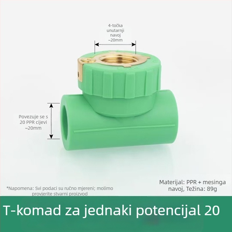 PPR dvostruki zavoj s unutarnjim navojem, T spoj U oblika, spoj za topljenje; razni modeli; prvoklasna kvaliteta